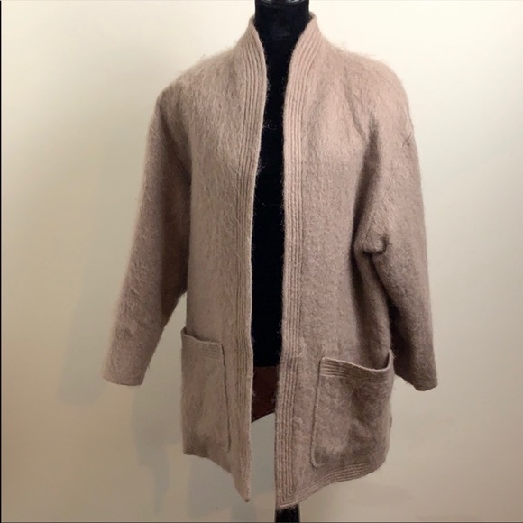 George David fashions fuzzy 50s 60s coat taupe - Picture 1 of 8